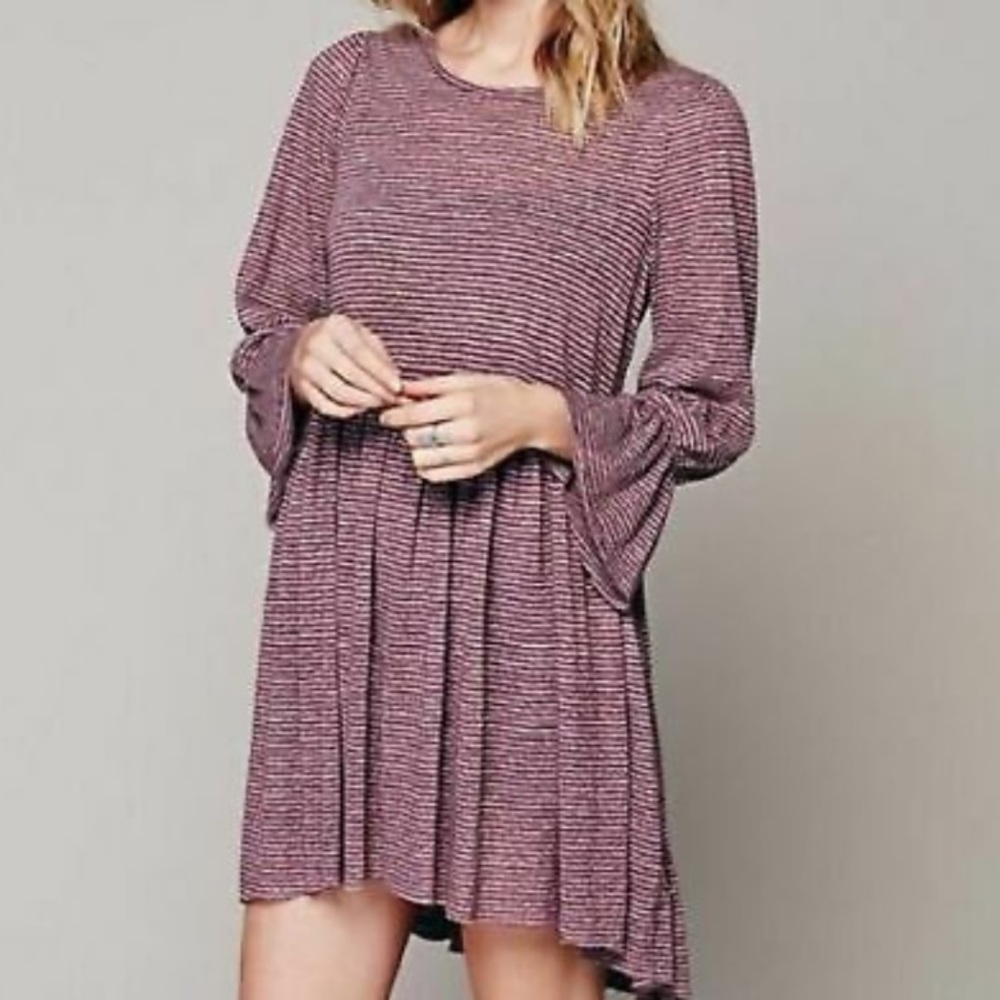 Free People Striped Purple Tunic Dress